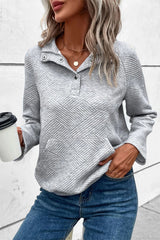 Textured Kangaroo Pocket Sweatshirt