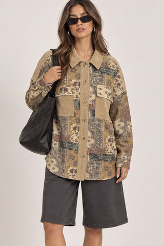 Patchwork Print Shacket