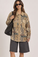 Patchwork Print Shacket