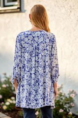 Ocean Blue Flower Cardigan