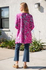 Hot Pink Print Lizzy Cardigan