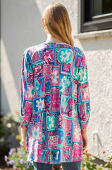 Blue Flower Patchwork Cardigan