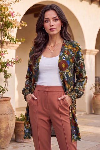 Dark Olive Lizzy Gather Cardigan