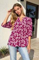 Hot Pink Lizzy Smocked Top