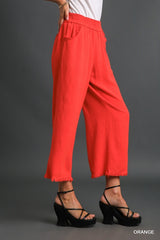 Fray Hem Pant with Pockets