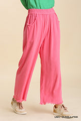 Fray Hem Pant with Pockets