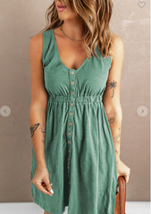 Sleeveless High Waist Mini Dress