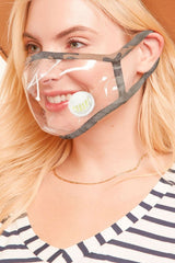 CLEAR VINYL FACE MASK WITH BREATHABLE VALVE VENT