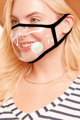 CLEAR VINYL FACE MASK WITH BREATHABLE VALVE VENT