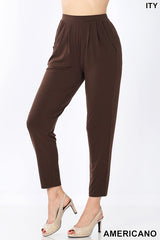 PLEATED WAIST POCKET PANTS