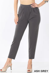 PLEATED WAIST POCKET PANTS