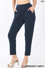 PLEATED WAIST POCKET PANTS