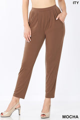 PLEATED WAIST POCKET PANTS