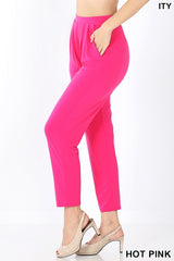 PLEATED WAIST POCKET PANTS