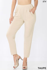 PLEATED WAIST POCKET PANTS