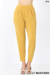 PLEATED WAIST POCKET PANTS