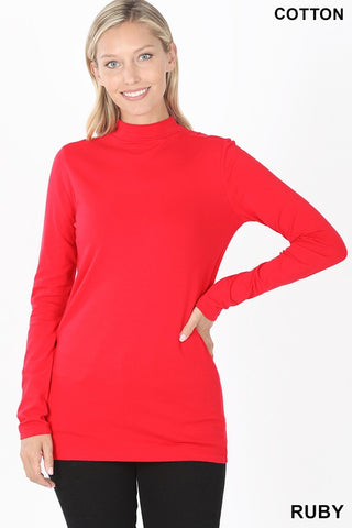 LONG SLEEVE MOCK NECK TOP