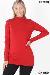 LONG SLEEVE MOCK NECK TOP