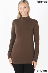 LONG SLEEVE MOCK NECK TOP