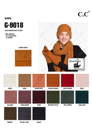 C.C Ribbed Gloves
