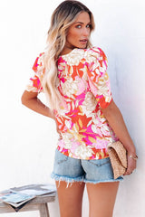 FLORAL PUFF SLEEVE TOP