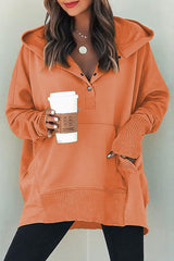 BATWING POCKET HENLEY HOODIE