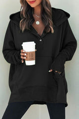 BATWING POCKET HENLEY HOODIE