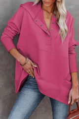 BATWING POCKET HENLEY HOODIE
