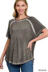 Washed Raglan Top