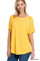 Washed Raglan Top