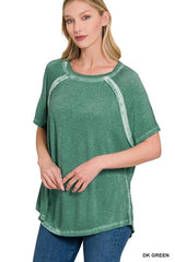 Washed Raglan Top