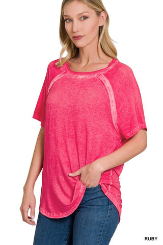 Washed Raglan Top