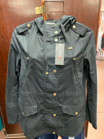 Black Military Anorak Hooded Jacket