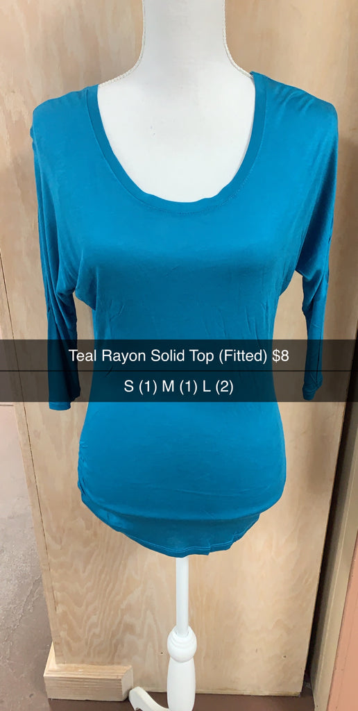 Teal Rayon Solid Top