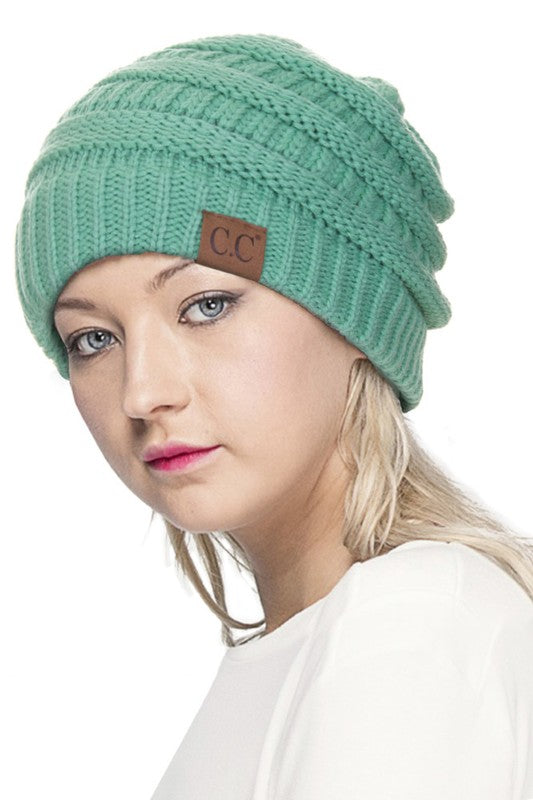 C.C Solid Ribbed Beanie