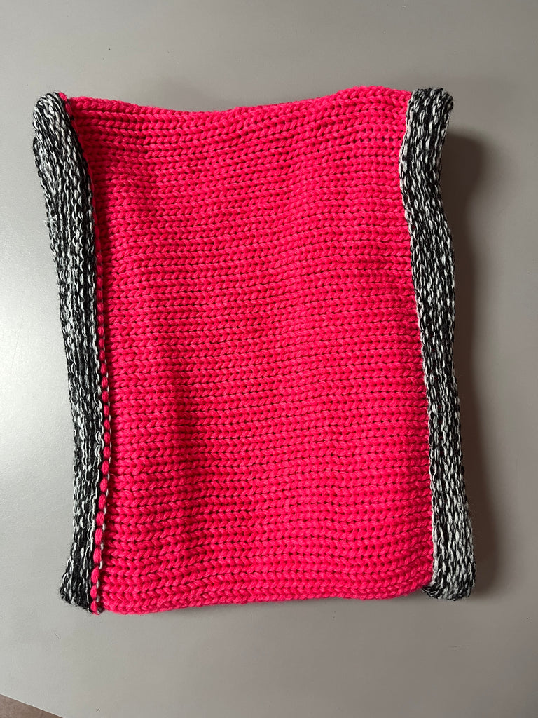Hot Pink/Black/White Infinity Scarf