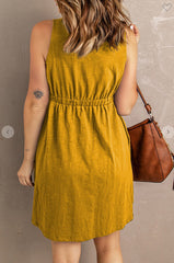 Sleeveless High Waist Mini Dress