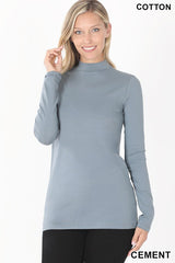 LONG SLEEVE MOCK NECK TOP