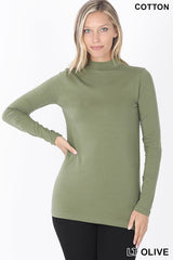 LONG SLEEVE MOCK NECK TOP