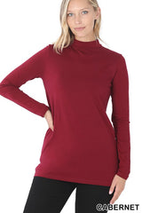 LONG SLEEVE MOCK NECK TOP
