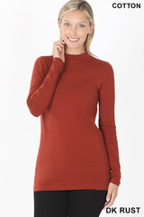 LONG SLEEVE MOCK NECK TOP