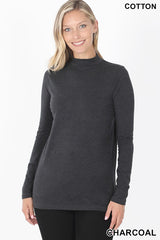 LONG SLEEVE MOCK NECK TOP