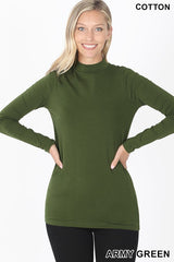 LONG SLEEVE MOCK NECK TOP