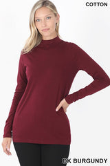 LONG SLEEVE MOCK NECK TOP