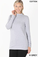 LONG SLEEVE MOCK NECK TOP