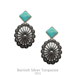 Concho w/Agate Stone Earring