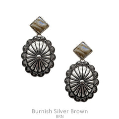 Concho w/Agate Stone Earring