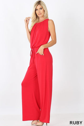 Sleeveless Jumpsuit with Pocket