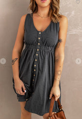 Sleeveless High Waist Mini Dress